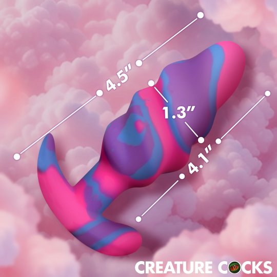 Unicorn Swirl Silicone Butt Plug Medium