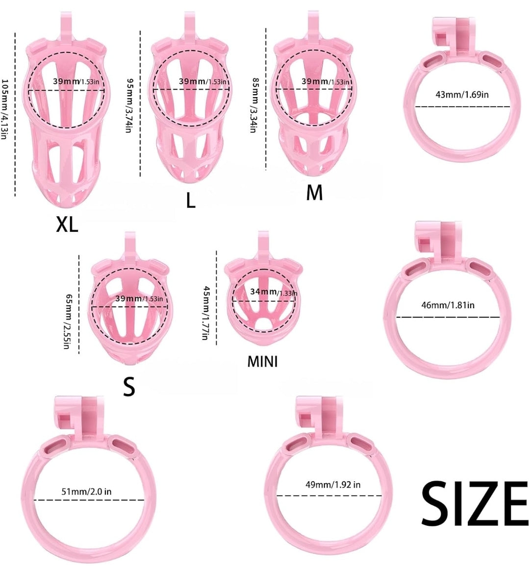 Cock Cage Pink/Airport safe. Size