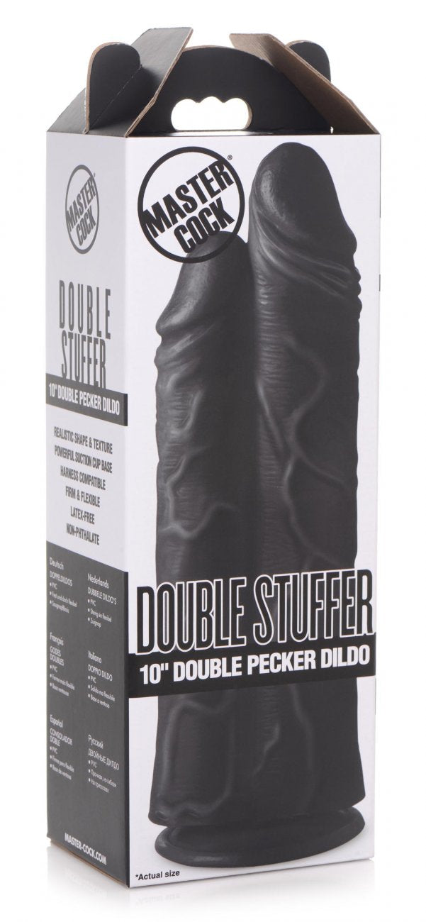 Double Stuffer 10 Inch Dildo Black