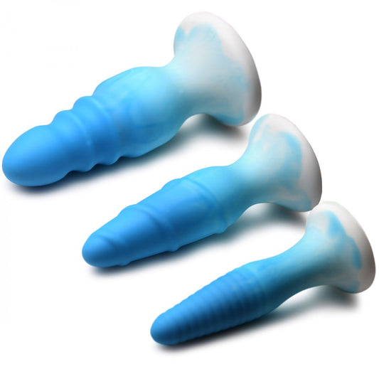 3 Piece Blue Silicone Butt Plug