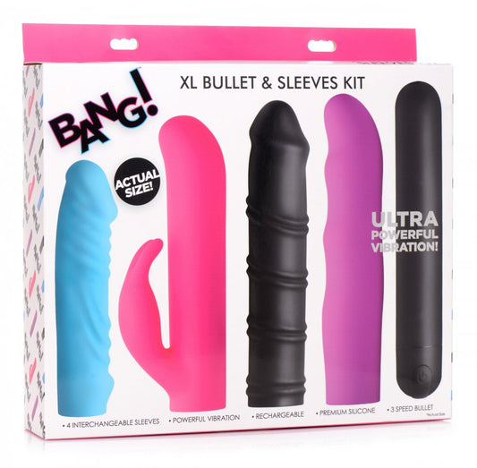 4-in-1 XL Silicone Bullet and Sleeves