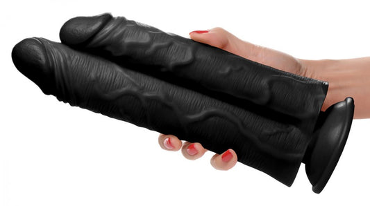 Double Stuffer 10 Inch Dildo Black